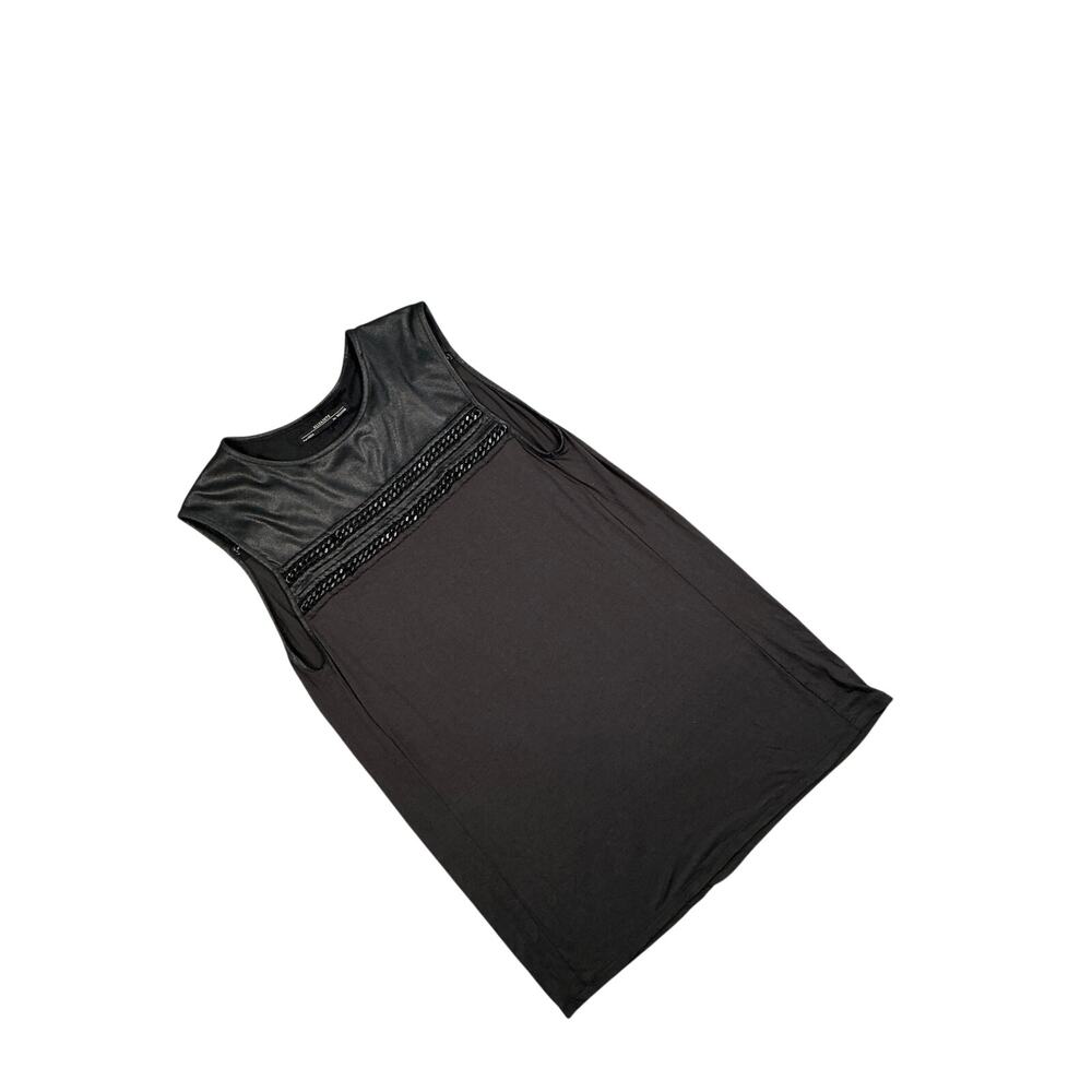 Punk/Grunge All Saints Metal Chain Embellished Tunic Dress Black Size Medium